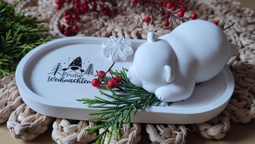 Weihnachtliche dekoschale mit - weihnachtliche,