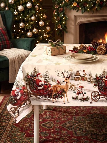 Weihnachtstischdecke mit santa - weihnachtstischdecke,