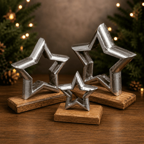 Weihnachtsdeko 3er set sterne - 3er,