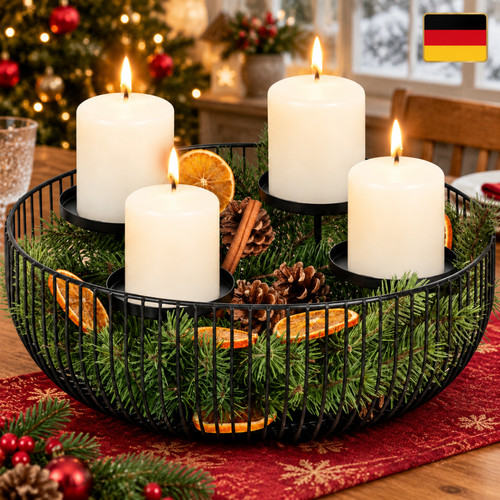 Adventskranz modern metall - adventskranz,