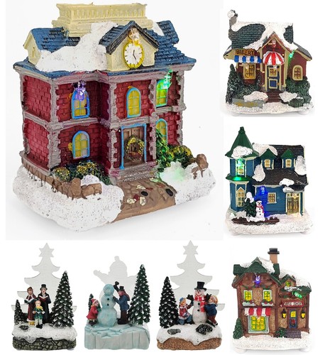Led weihnachtshaus winterszene - led,